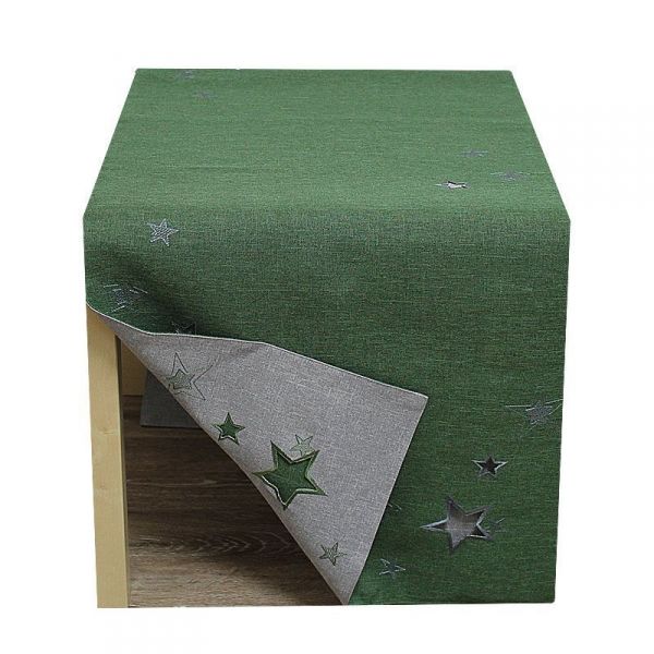 Sternenzauber grau-grün Tischläufer - Mitteldecke
