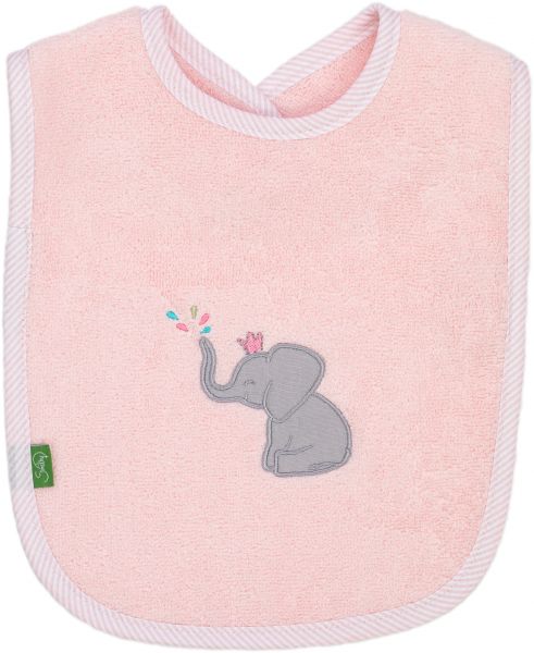 Lätzchen Premium Baumwolle rosa-Elefant 24x24